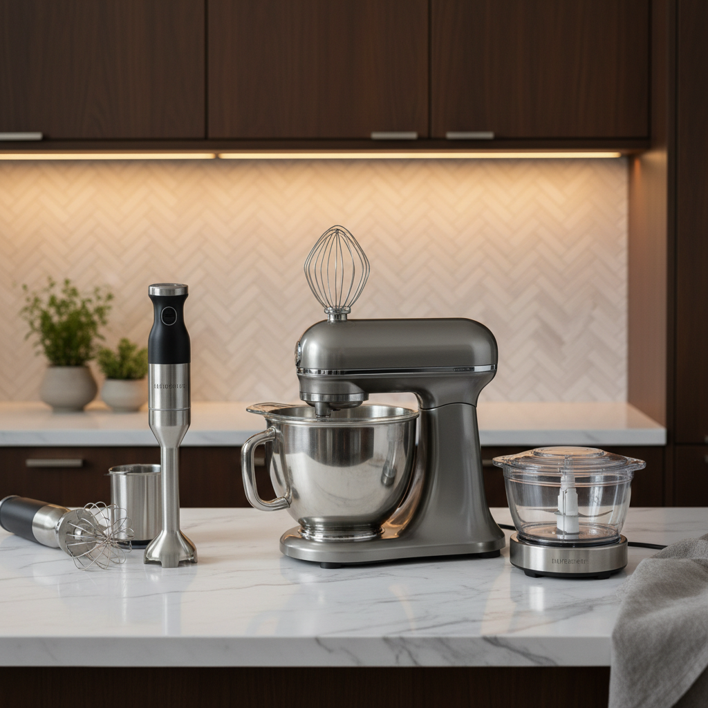 Maišytuvai, maisto perdirbėjai ir smulkintuvai