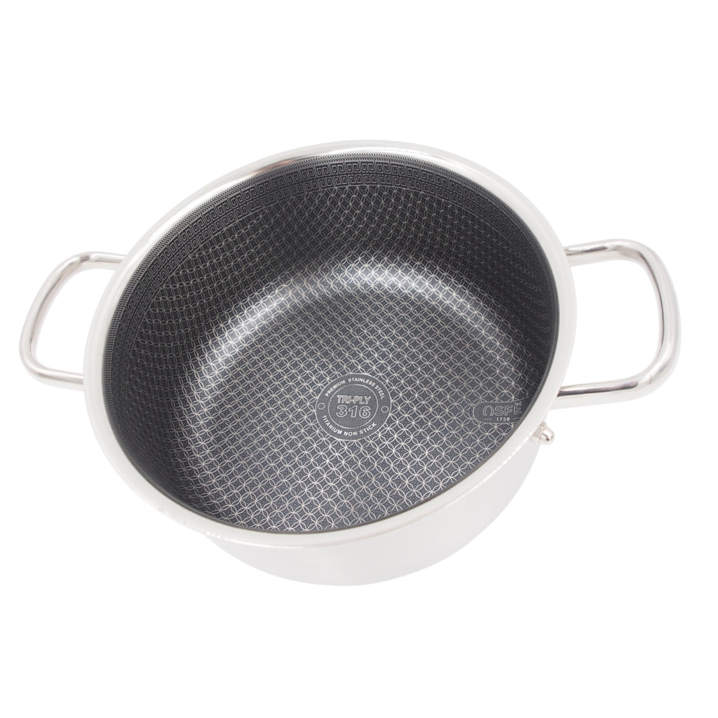 Puodas su dangčiu OSFÉ Tri-Ply, 24 cm, 5 l