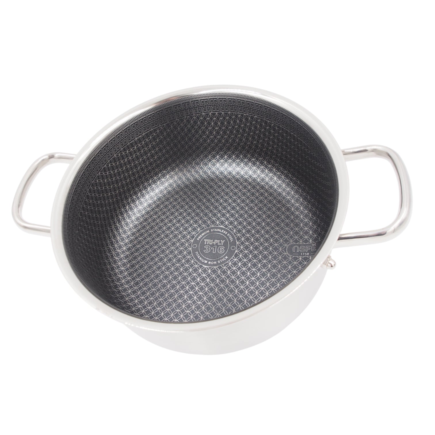 Puodas su dangčiu OSFÉ Tri-Ply, 24 cm, 5 l