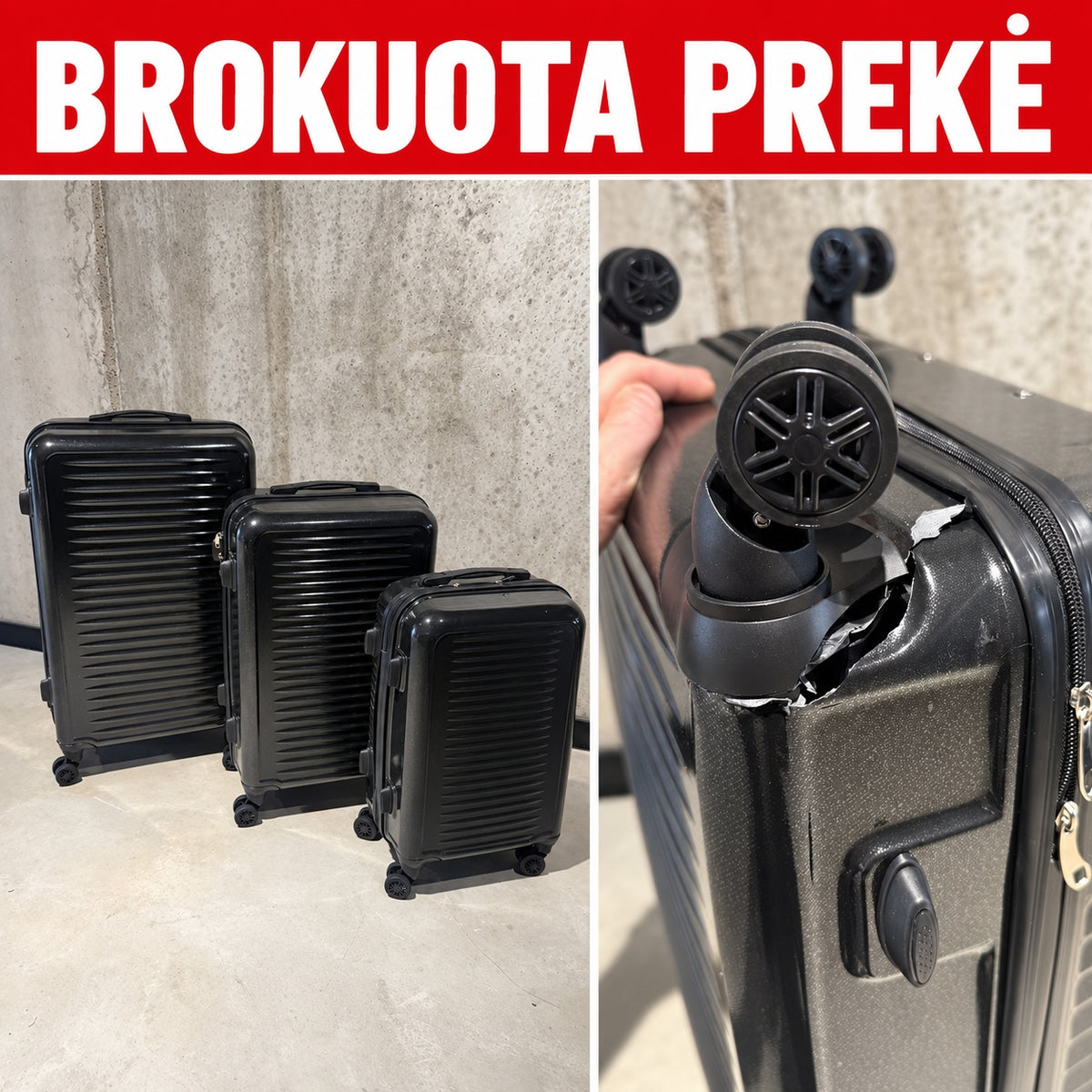 3 lagaminų rinkinys TR2249A BROKAS