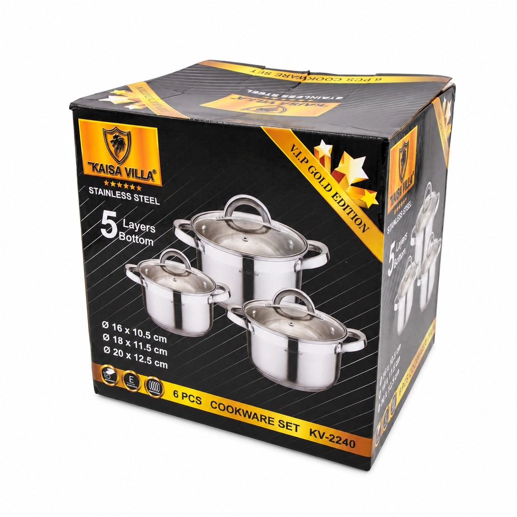 3 puodų rinkinys su dangčiais TR2295