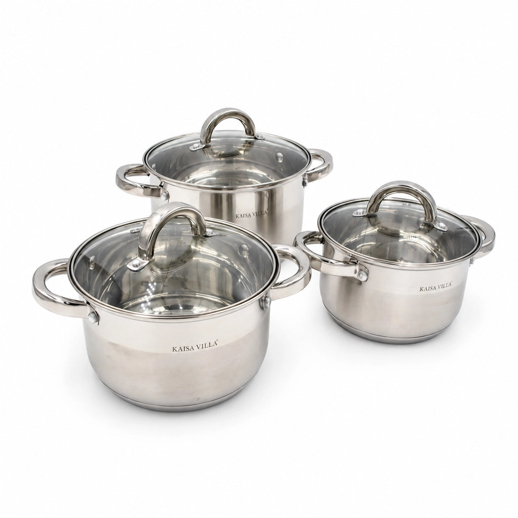 3 puodų rinkinys su dangčiais TR2295