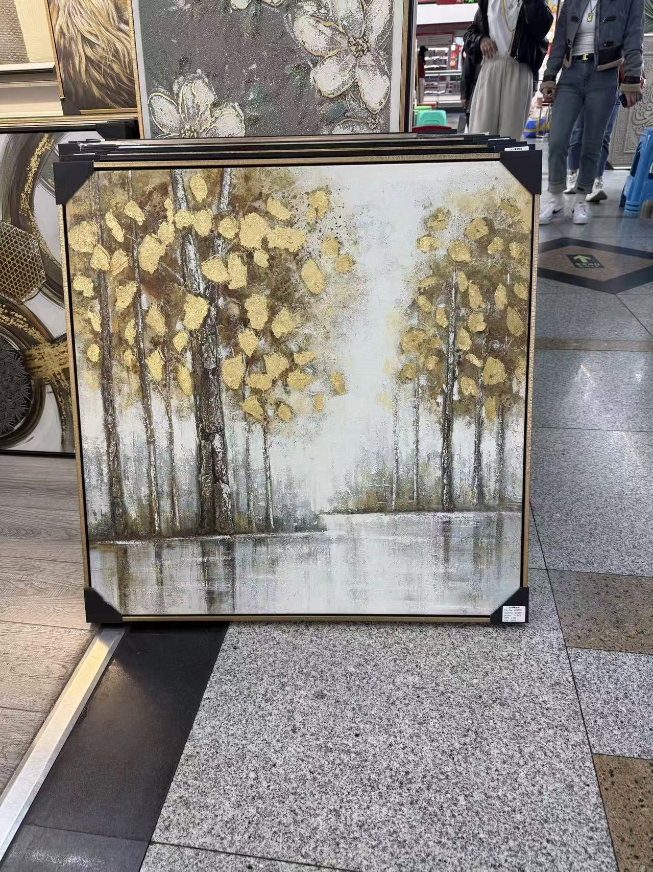 „Auksinis miškas“ dekoratyvinis paveikslas, 80 × 80 cm