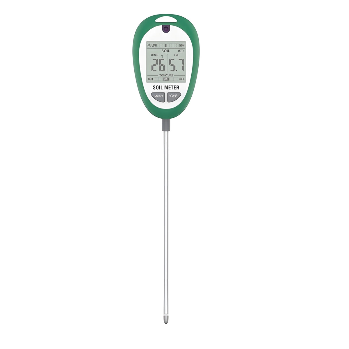 Dirvožemio drėgmės, temperatūros ir pH matuoklis su LCD ekranu