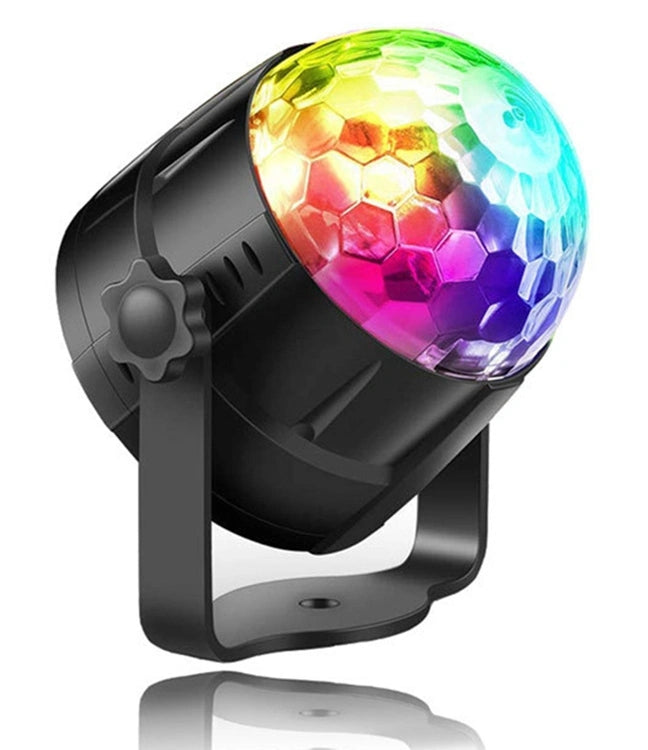 Diskotekų LED RGB šviesos efektų lempa su pulteliu