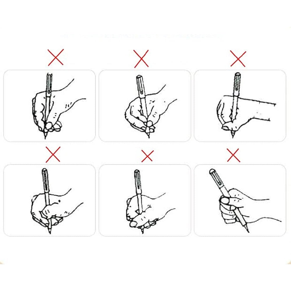 Ergonominis pieštuko laikiklis vaikams – 3 vnt. rinkinys