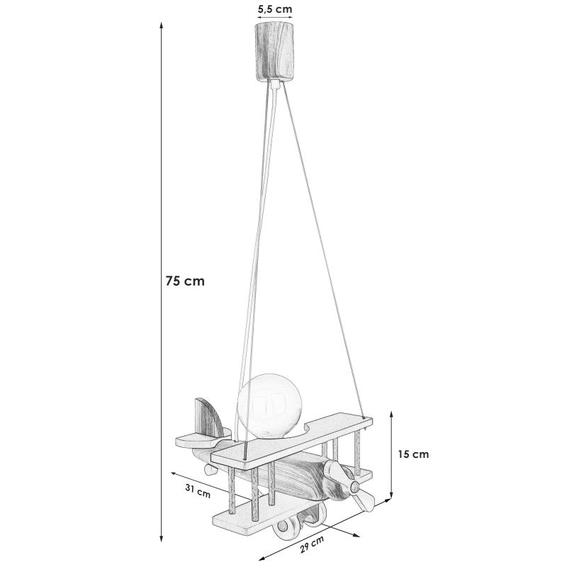 Lampa wisząca Samolot mały niebiesko-biało-czerwony