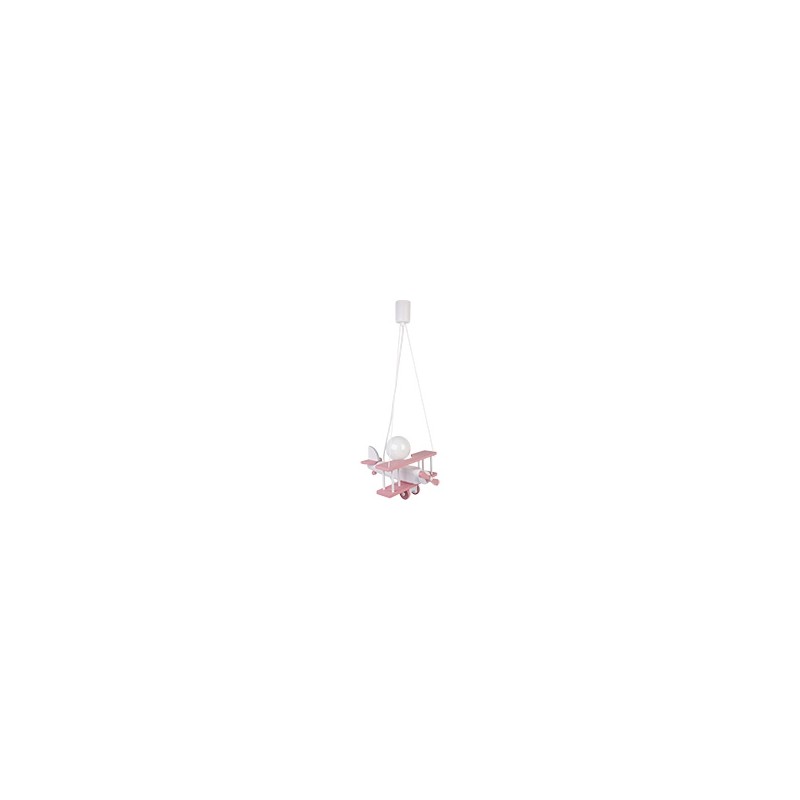 Lampa wisząca Samolot mały różowo-biały