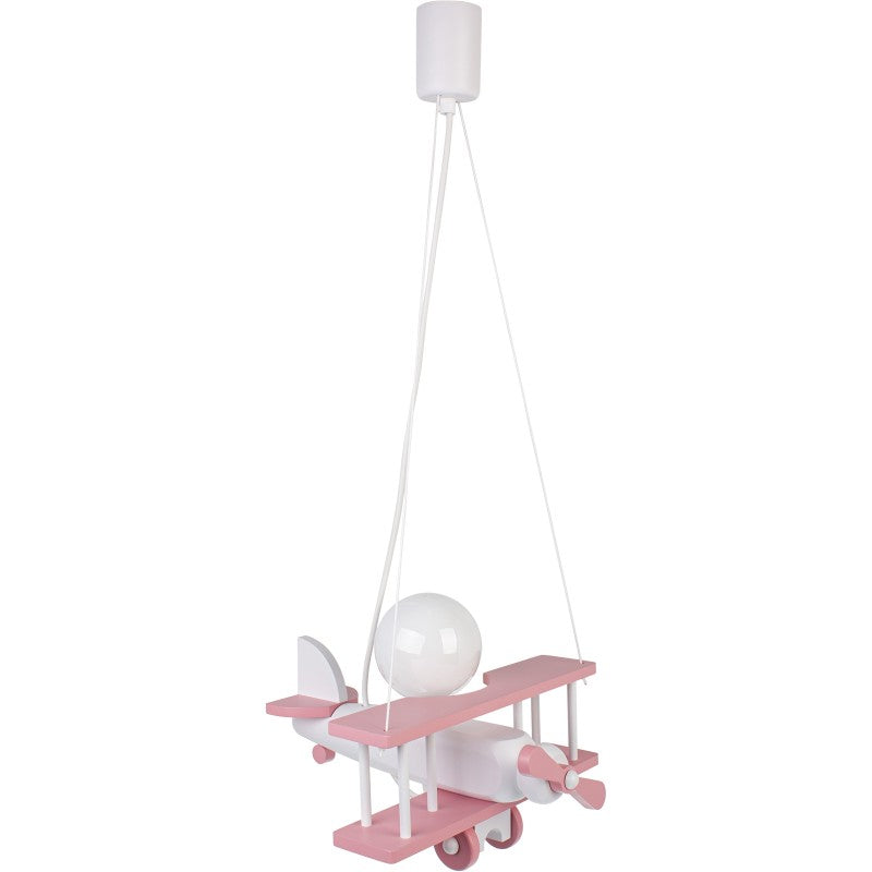 Lampa wisząca Samolot mały różowo-biały