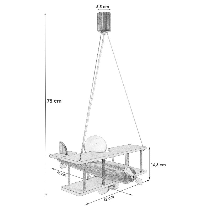 Lampa wisząca Samolot duży niebiesko-biało-czerwony