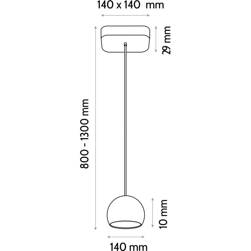 Lampa wisząca BALLI 1 pł dąb - czarny