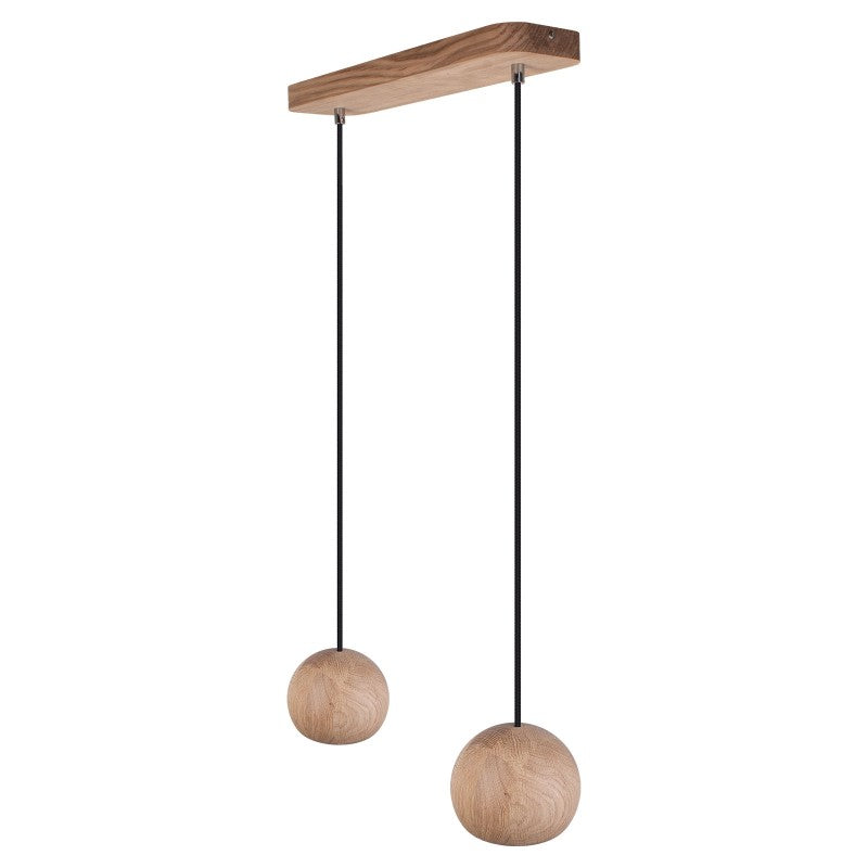Lampa wisząca BALLI 2 pł dąb - czarny