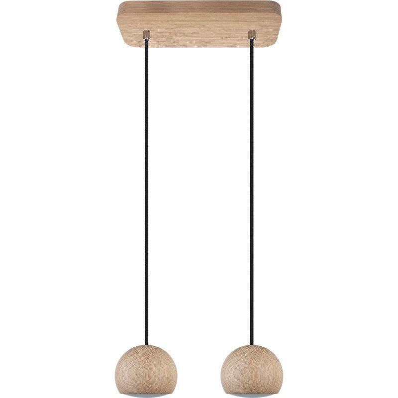 Lampa wisząca BALLI 2 pł dąb - czarny
