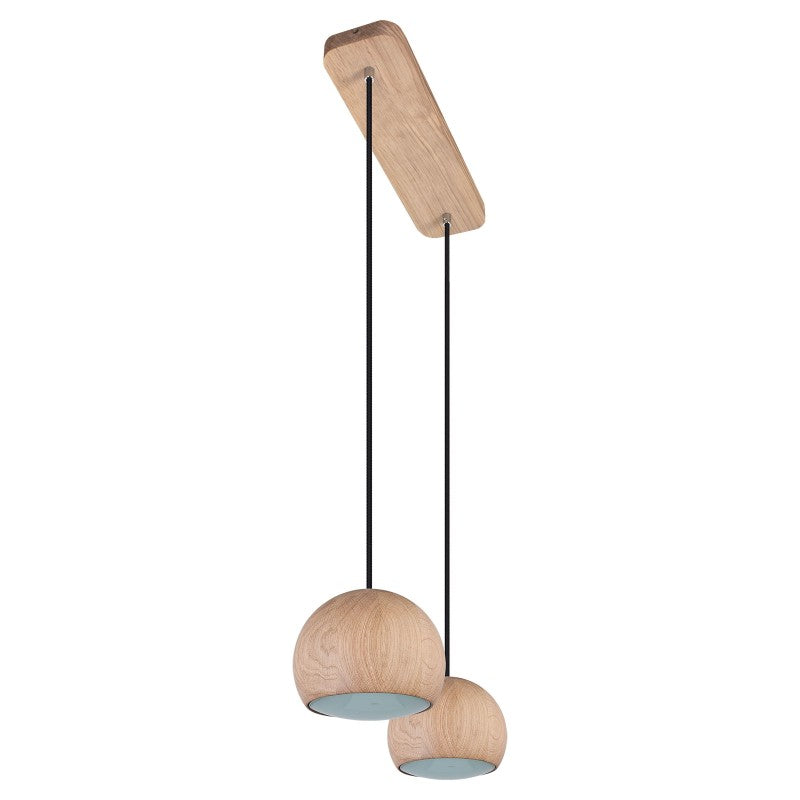 Lampa wisząca BALLI 2 pł dąb - czarny