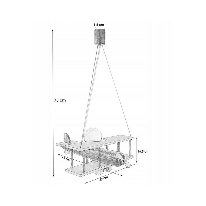 Lampa wisząca Samolot duży zielono-naturalny