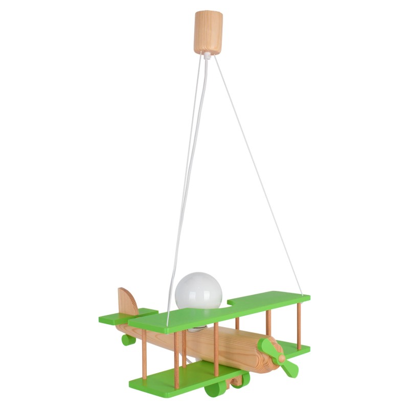 Lampa wisząca Samolot duży zielono-naturalny