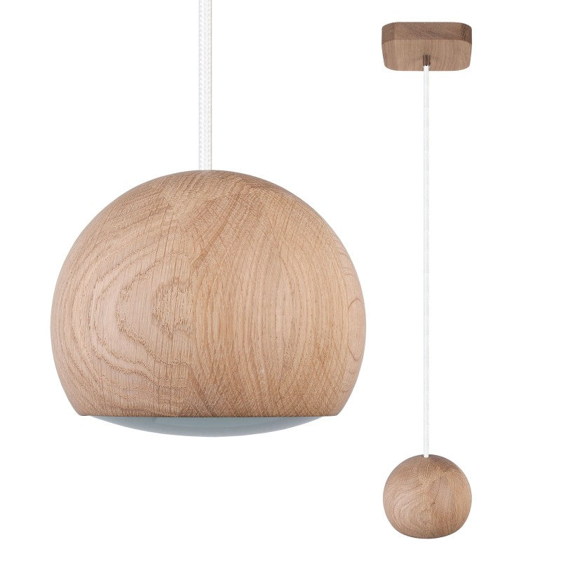 Lampa wisząca BALLI 1 pł dąb - biały