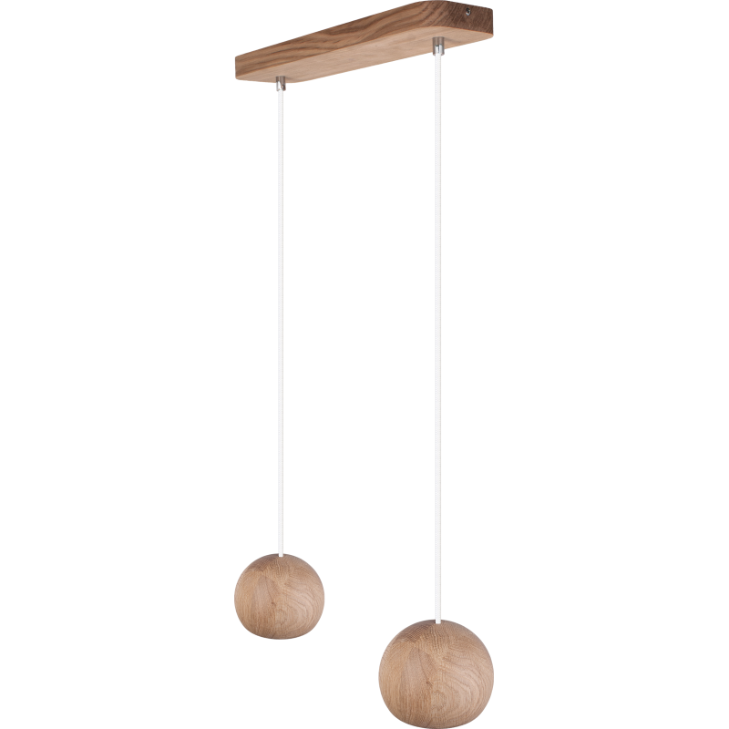 Lampa wisząca BALLI 2 pł dąb - biały