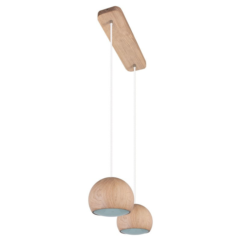 Lampa wisząca BALLI 2 pł dąb - biały