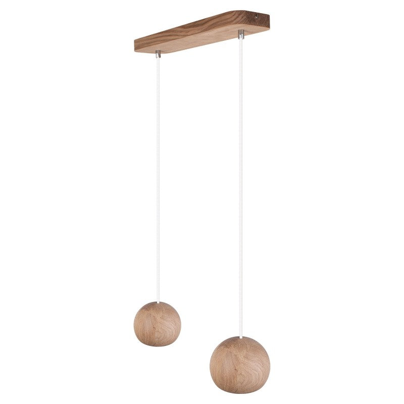 Lampa wisząca BALLI 2 pł dąb - biały