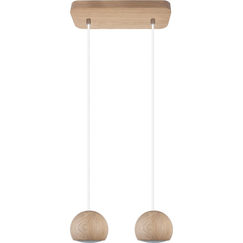 Lampa wisząca BALLI 2 pł dąb - biały