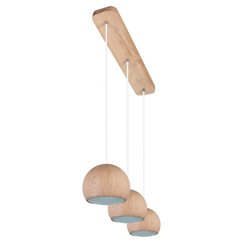 Lampa wisząca BALLI 3 pł dąb - biały
