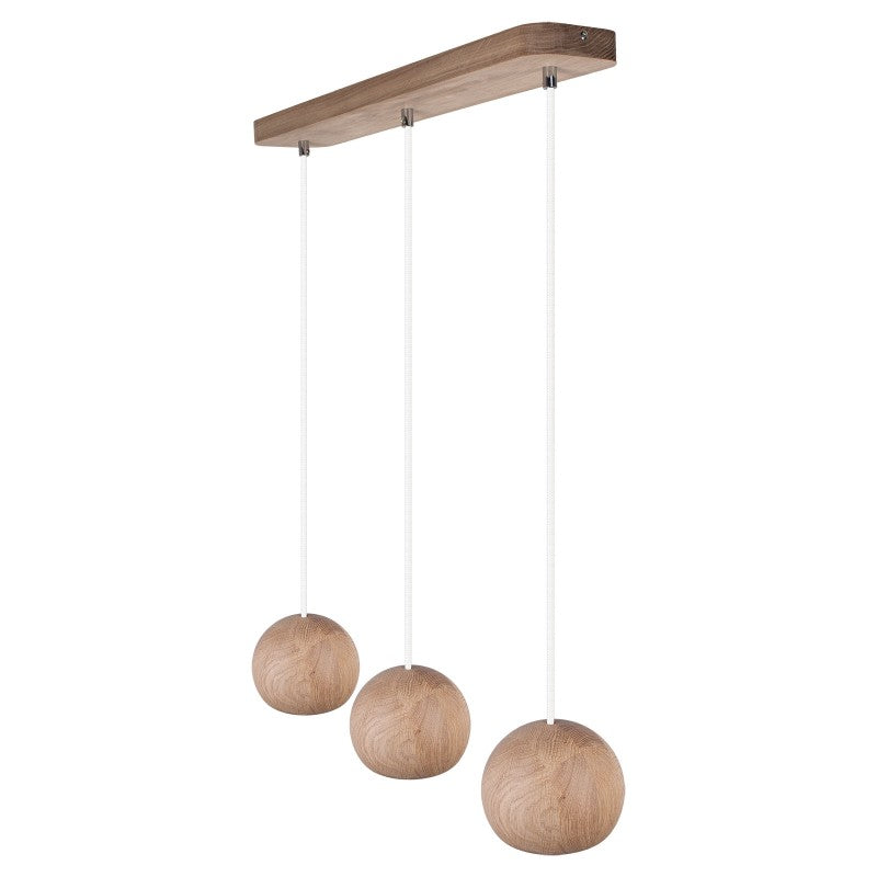 Lampa wisząca BALLI 3 pł dąb - biały