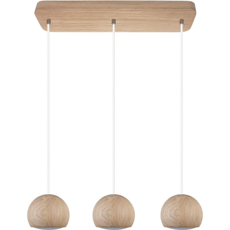 Lampa wisząca BALLI 3 pł dąb - biały