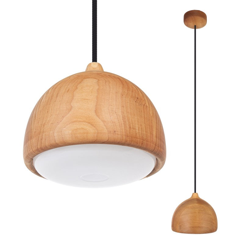 Lampa wisząca ACORN I olcha - czarny przewód
