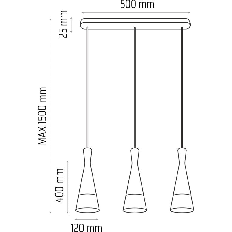 Lampa wisząca biała Vegas2 3pł
