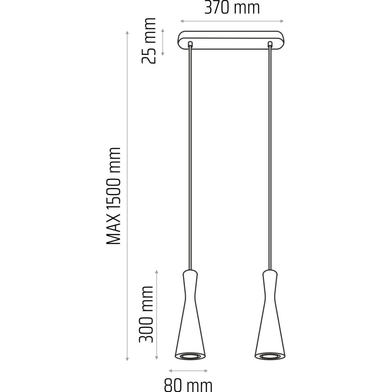 Lampa wisząca dąb Vegas 2pł - czarny