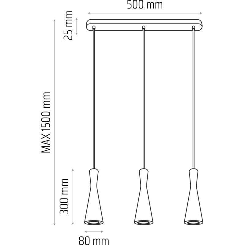 Lampa wisząca biała Vegas 3 pł
