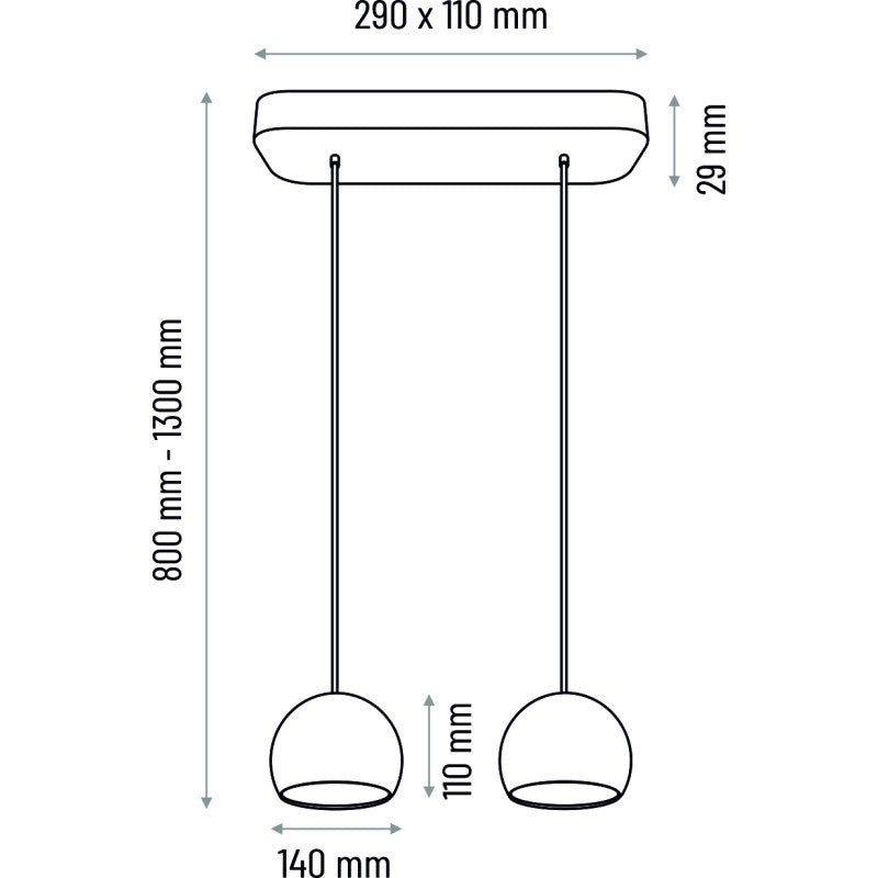 Lampa wisząca BALLI 2 pł biała