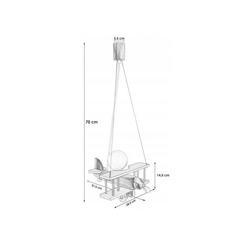 Lampa wisząca Samolot mały - szaro-niebieski