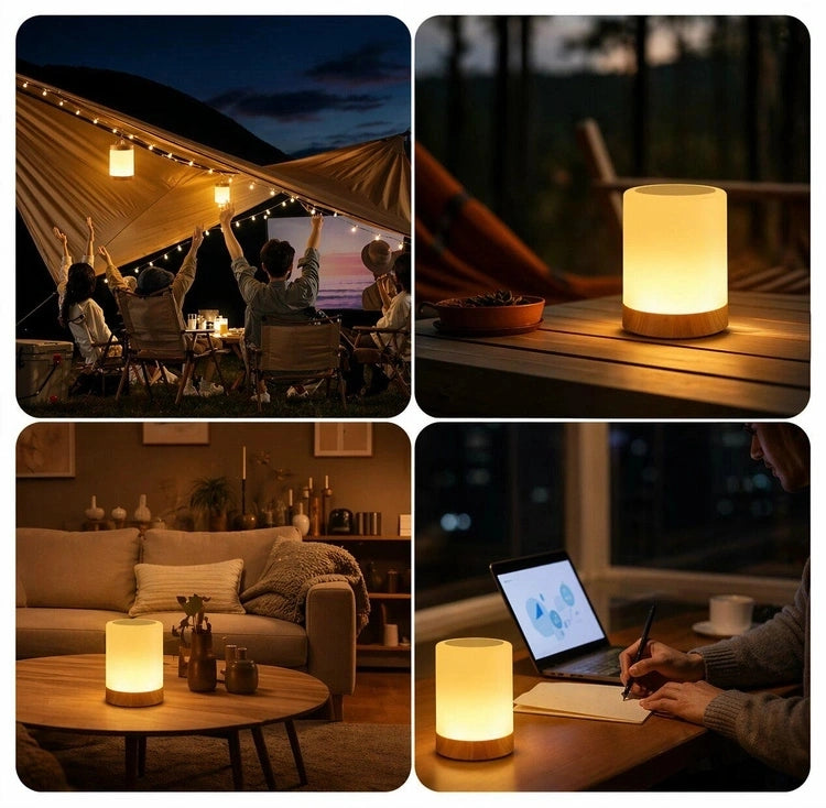 Įkraunama RGB LED naktinė lempa su jutikliniu valdymu