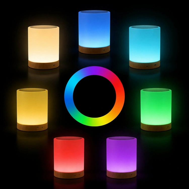 Įkraunama RGB LED naktinė lempa su jutikliniu valdymu