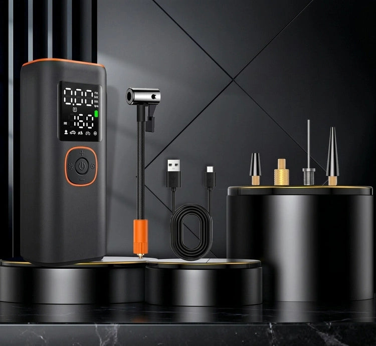 Įkraunamas elektrinis padangų kompresorius su „Power Bank“ funkcija, 160 PSI