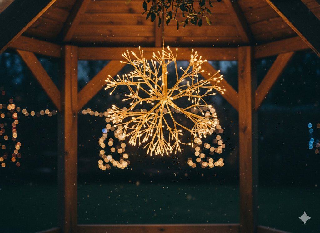 Kalėdinė LED amalų dekoracija, 40 cm, auksinės spalvos