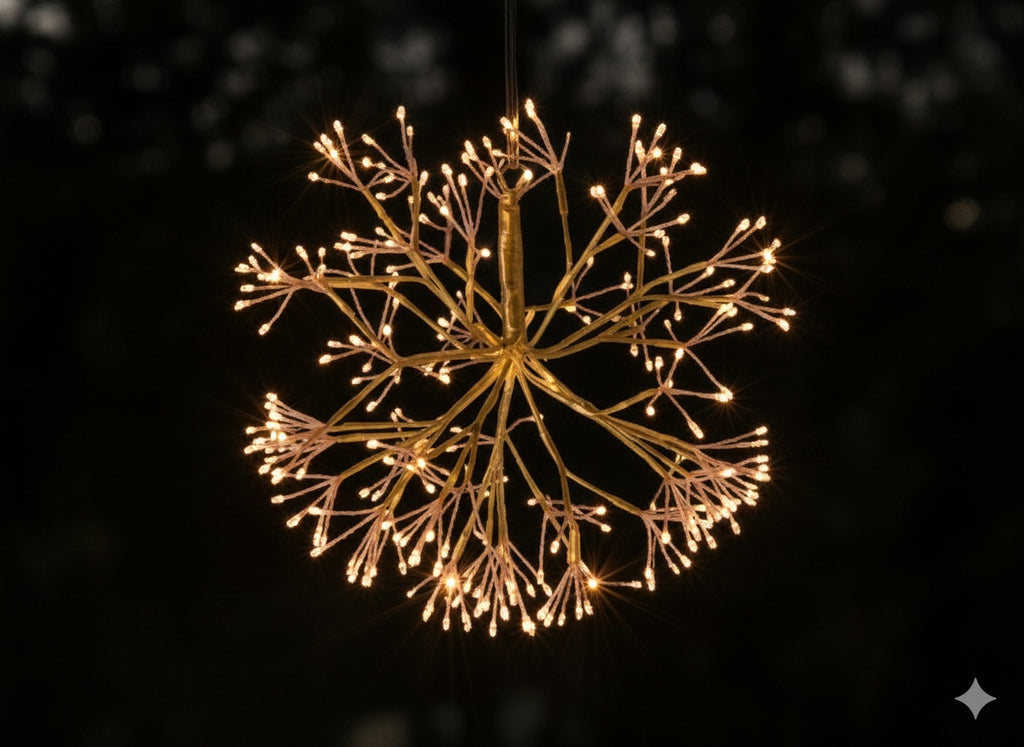 Kalėdinė LED amalų dekoracija, 40 cm, auksinės spalvos