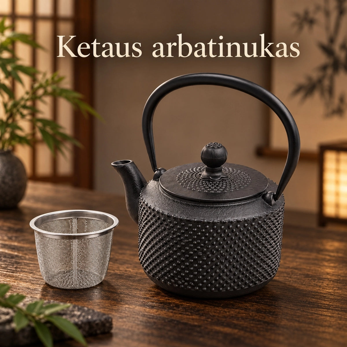 Ketaus arbatinukas su metaliniu sieteliu TR2309A