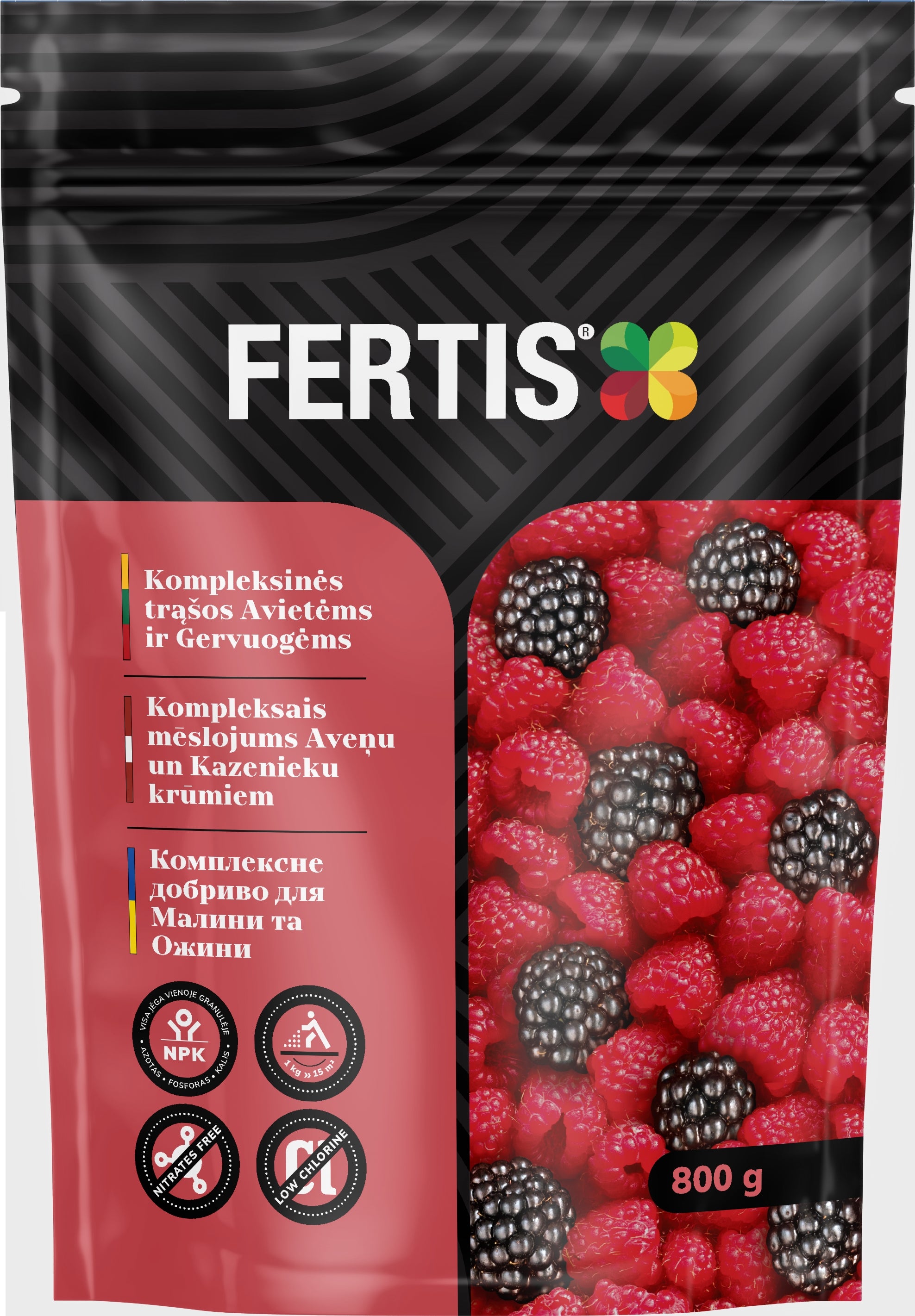 Kompleksinės trąšos Avietėms ir gervuogėms  FERTIS, 800g