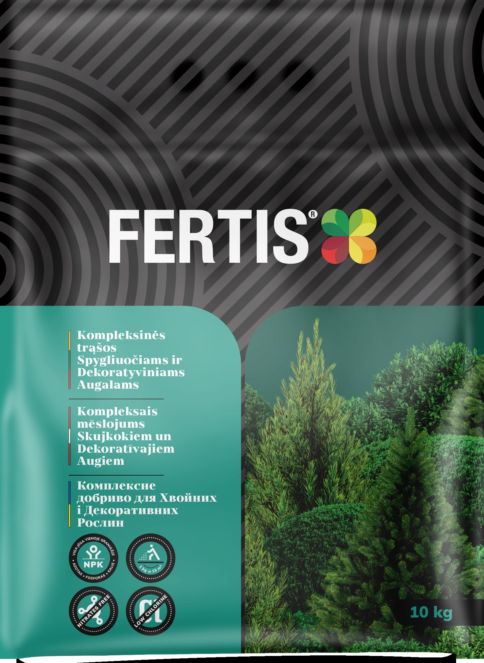 Kompleksinės trąšos Spygliuočiams ir dekoratyviniams augalams FERTIS, 10kg