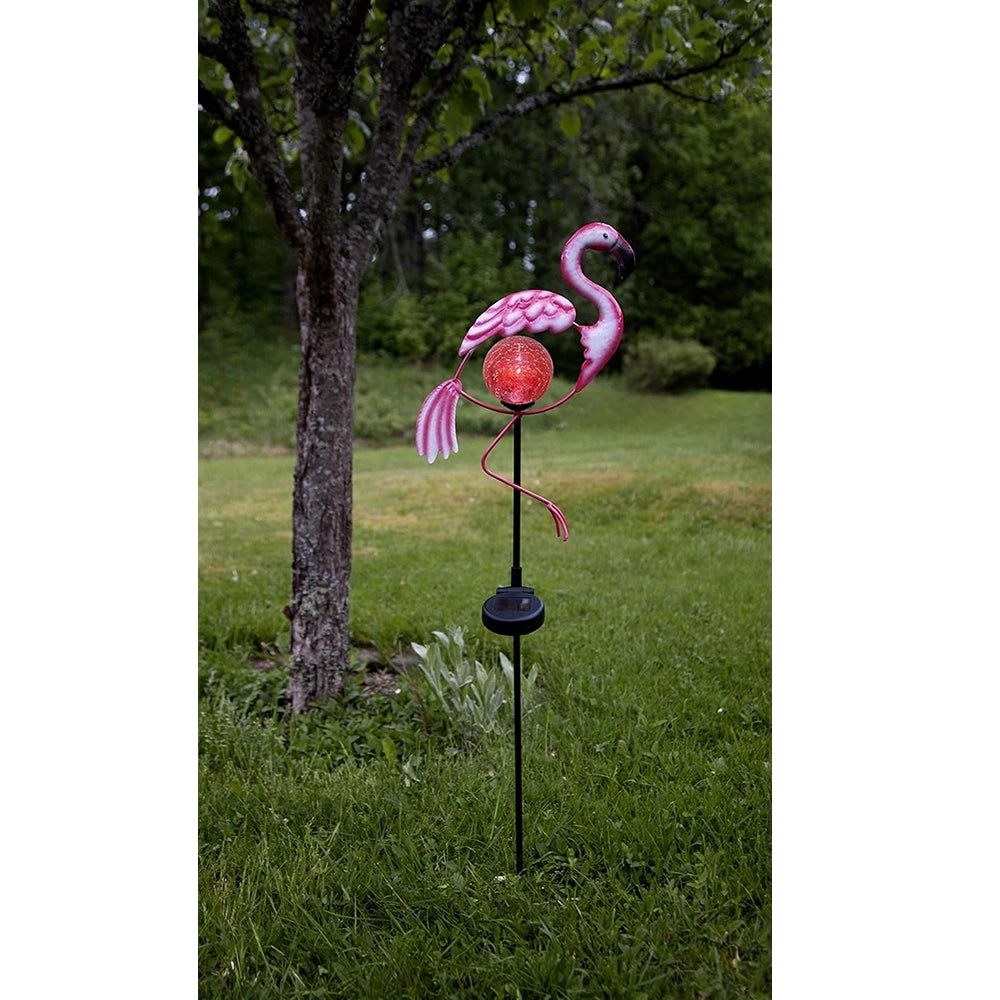 lauko LED lempa „Flamingo“ su saulės baterija (80 cm)
