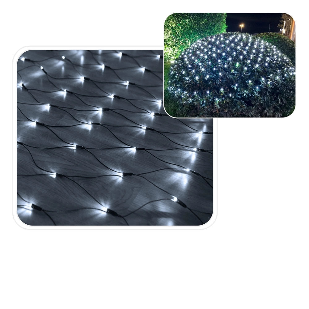 LED švieselių užuolaida–tinklas 320 LED, 3x2 m, šaltai balta