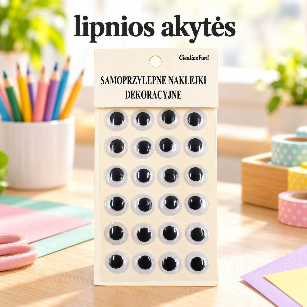 lipnios dekoratyvinės akytės rankdarbiams