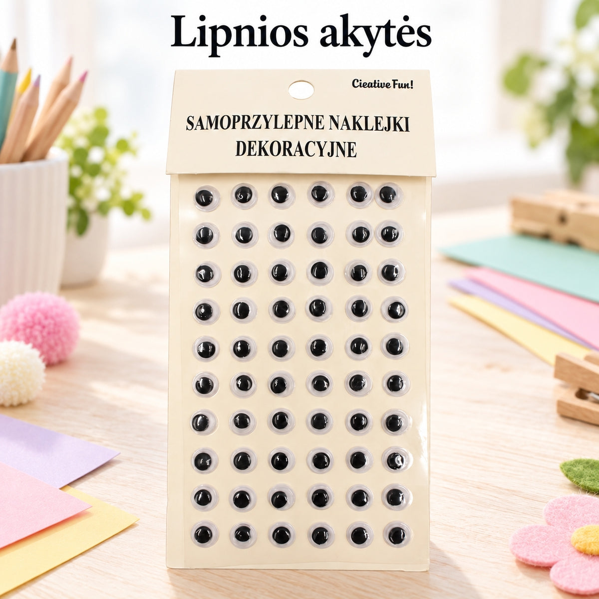 lipnios dekoratyvinės akytės rankdarbiams