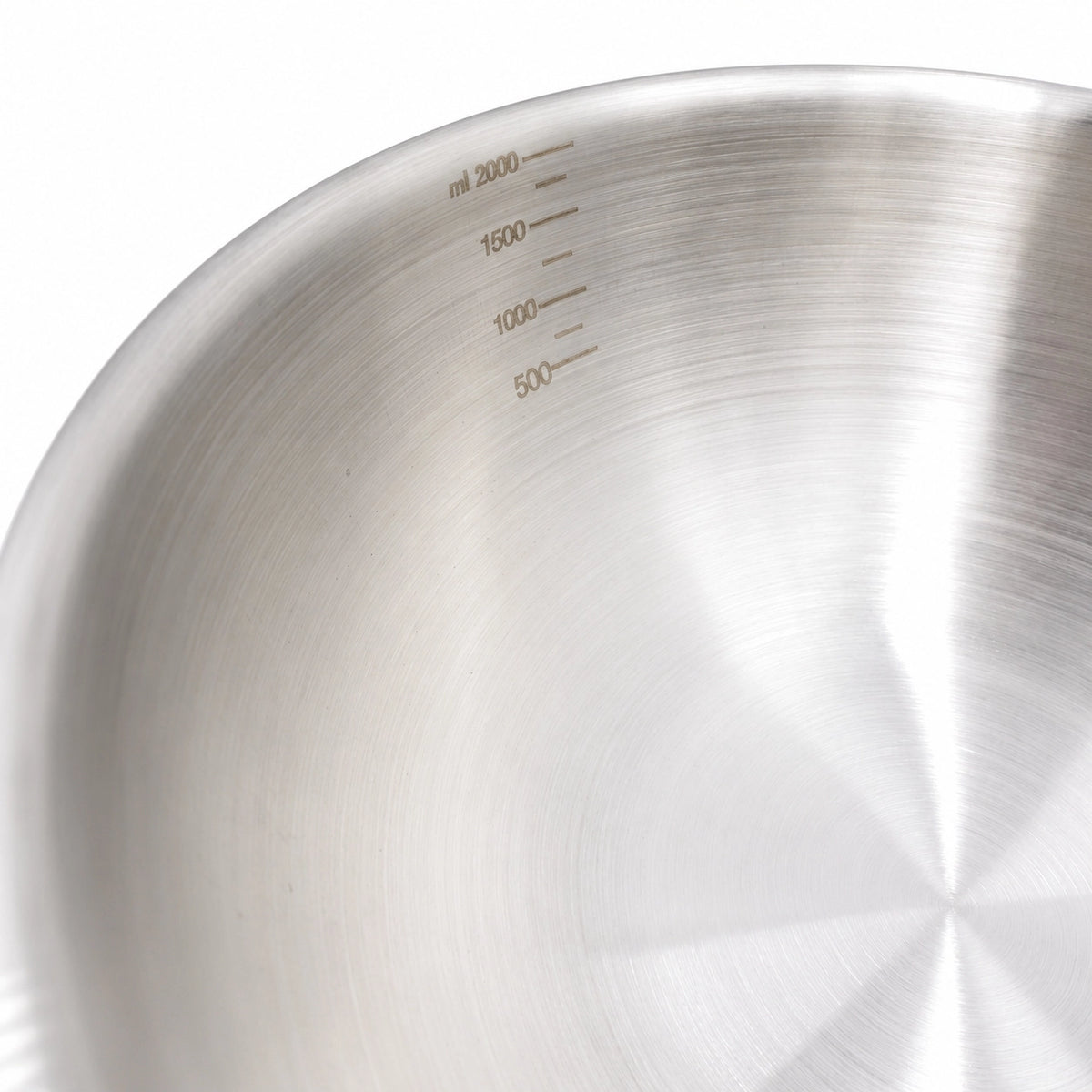 2000ml. Metalinis dubuo su matavimo skale, 23 cm
