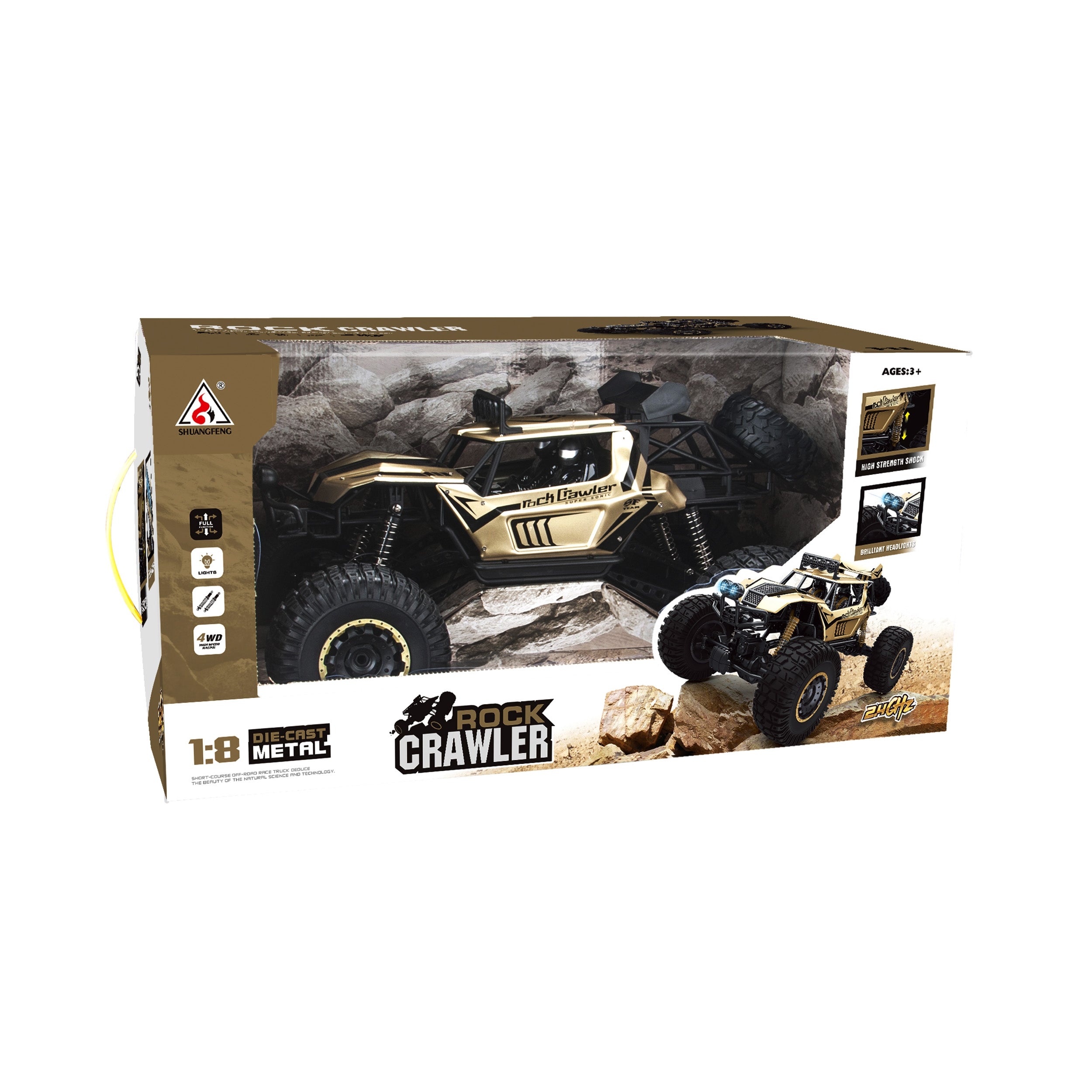 Nuotoliniu būdu valdomas „Rock Crawler“ visureigis 1:8