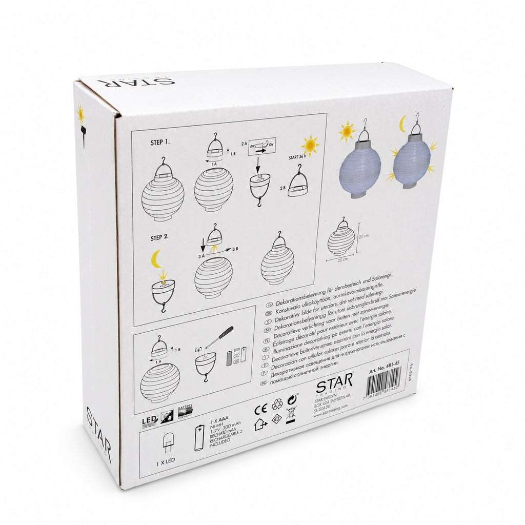 pakabinamas saulės energijos LED žibintas „festival“, 20 cm