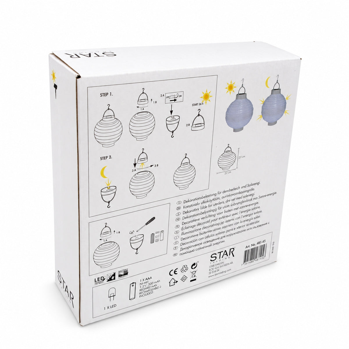 pakabinamas saulės energijos LED žibintas „festival“, 20 cm